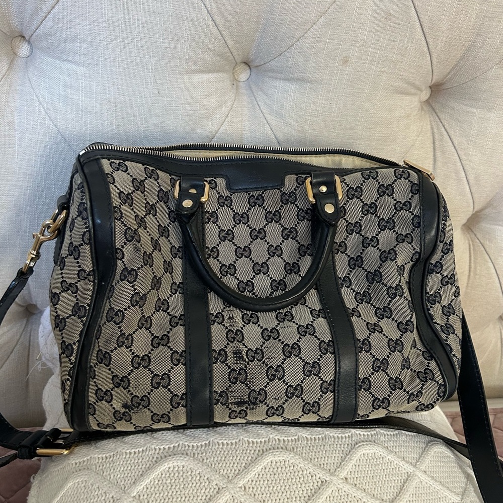 Gucci Boston blue Monogram Canvas Bag
